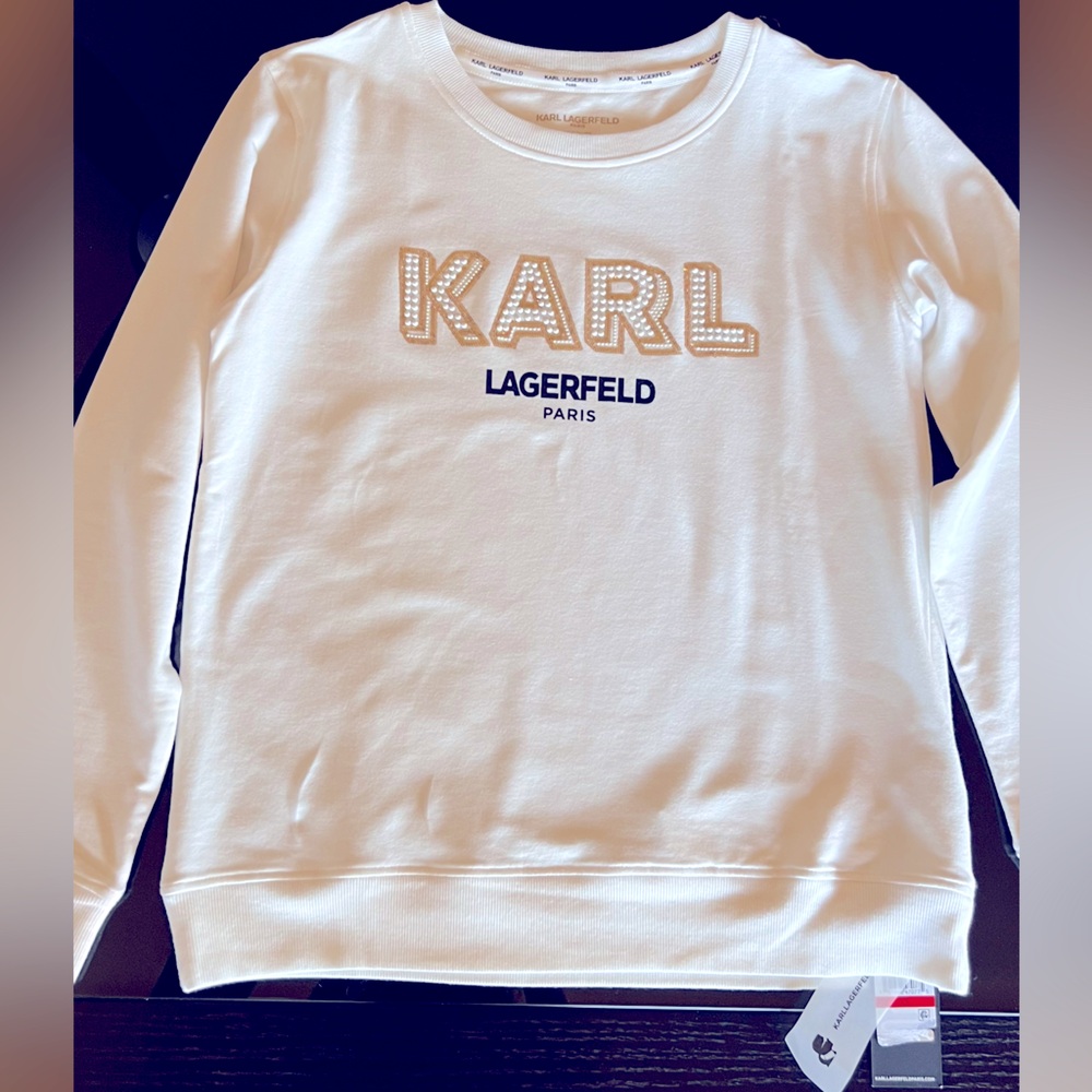 Karl Lagerfeld Women's Light Ivory Sweatshirt